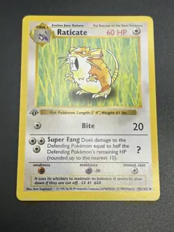 RATICATE Pokemon Card - WOTC - 1st Edition - Base Set - Shadowless 40/102 NM (2) - Image 2