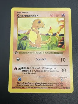 CHARMANDER Pokemon Card - WOTC 1st Edition Base Set Shadowless 46/102 LP NM (C) - Image 2