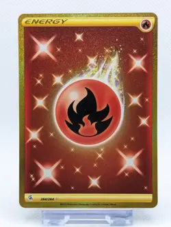 Pokemon TCG Fusion Strike - Fire Energy 284/264 - Secret Rare Gold Card - Image 1