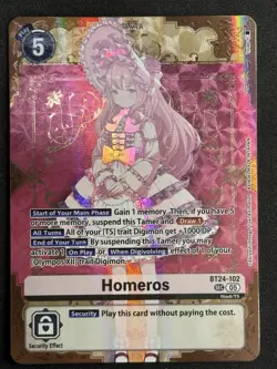 Digimon Card Game Homeros BT24-102 SEC Foil NM - Image 1