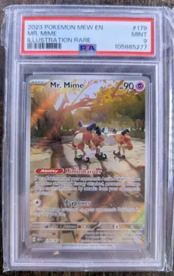 PSA 9 Mr Mime Illustration Rare 179/165 Scarlet & Violet 151 Pokemon TCG Card - Image 1
