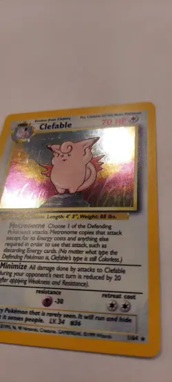 Clefable Jungle Pokemon TCG Card Holo Rare No Symbol Error 1/64 Misprint - Image 3