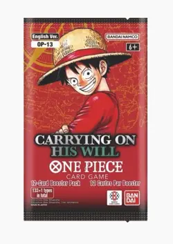 One Piece Card Game Carrying On His Will OP-13 English Booster Pack - Image 1