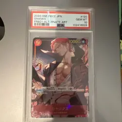 PSA 10 One PIece Card the Best Shanks PRB OP01-120 Secret Rare Alt Art Japanese - Image 1