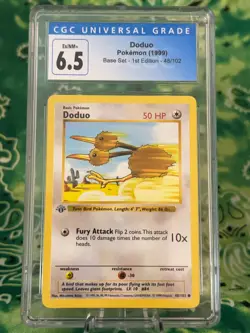 Doduo 048 Shadowless Base Set 1st Edition Pokemon TCG Card CGC 6.5 Vintage WOTC - Image 1