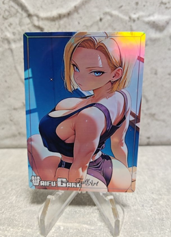 Android 18 Trading Card Waifu Goddess Story Anime Girl holo Karte Manga Full Art - Image 1