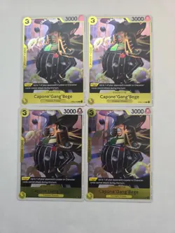 PLAYSET Capone"Gang"Bege One Piece Cards OP04-100 Reprint Foil x4 - Image 1