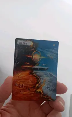MtG Sol Ring Full Magic Altered Hand Painted Art Original Alter - Image 1