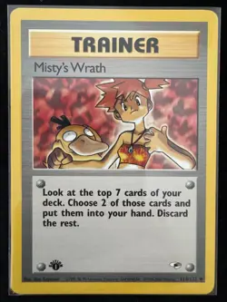 Misty's Wrath 1st Edition Gym Heroes 114/132 Pokemon TCG Vintage WOTC LP - Image 1