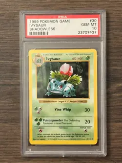 POKEMON GAME IVYSAUR #30 SHADOWLESS PSA10 # 23707437 - Image 1