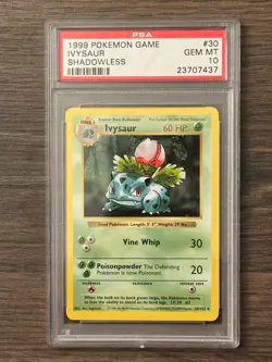 POKEMON GAME IVYSAUR #30 SHADOWLESS PSA10 # 23707437 - Image 3