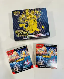Pokemon Lot Surging Sparks Elite Trainer Box ETB + 2 Booster Bundles NEW - Image 1
