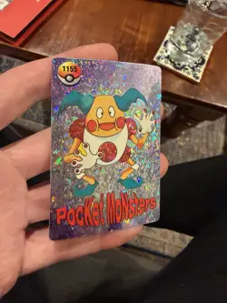 Pokemon Pocket Monsters Vending Prism Holo Vintage Sticker MR. MIME #1155 rare - Image 4