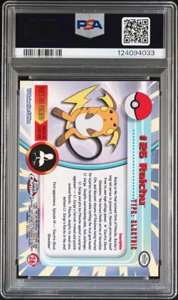 2000 TOPPS CHROME POKEMON T.V. #26 RAICHU PSA 10 - Image 2