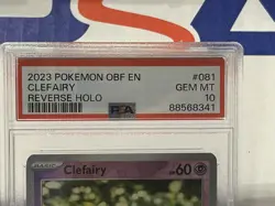 2023 POKEMON OBF EN CLEFAIRY REVERSE HOLO PSA 10 - Image 2