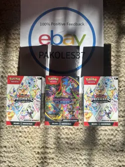 Pokemon TCG Booster Bundle Lot Prismatic Evolutions Bundles + Phantasmal Flames - Image 1