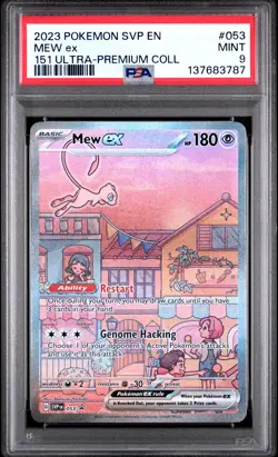 2023 POKEMON SVP EN-SV BLACK STAR PROMO 151 ULTRA-PREM COLL #053 MEW EX PSA 9 - Image 1