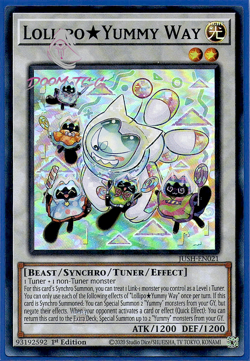 Yugioh! Lollipo Yummy Way JUSH-EN021 (Super Rare) 1st Ed "Yummy Deck Support" - Image 1