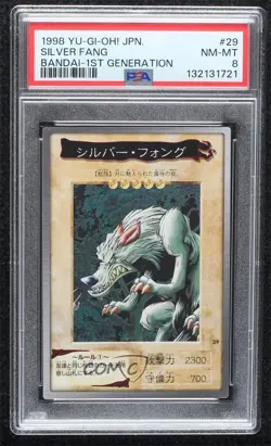Silver Fang Japanese YuGiOh Bandai OCG: 1st Generation PSA 8 1998 - Image 1