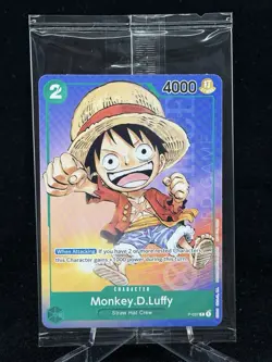 One Piece TCG Monkey D Luffy P-037 Promo English Straw Hat Crew Green Sealed - Image 1