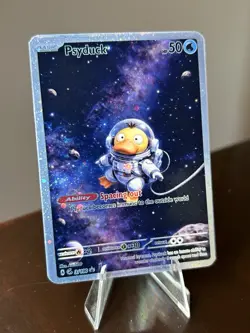 Pokemon TCG Psyduck 🐥 Custom Made - Fan Art Card, “Psyduck in Space” - Image 2