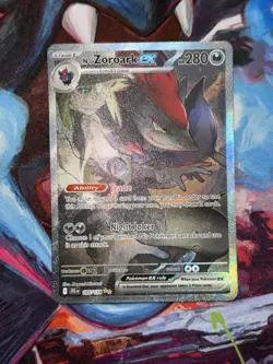 Pokemon TCG N's Zoroark EX Holo Card 185/159 Sv09: Journey Together - Image 1