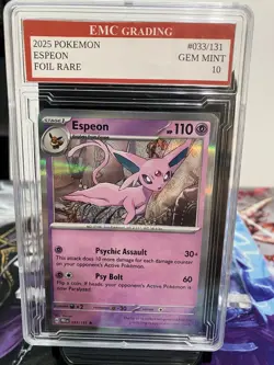 ESPEON HOLO FOIL 2025 Pokemon RARE #033/131 Card GRADED 10 MINT - Image 1