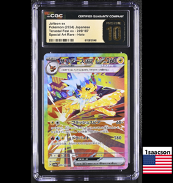 PRISTINE CGC 10 Jolteon ex SAR 209 sv8a Terastal Fest Japanese Pokemon Card psa - Image 1