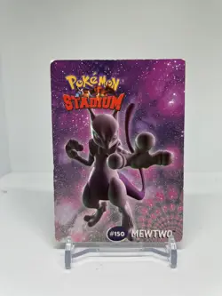 50 Mewtwo 8/8 Non Holo - Danone 2000 Pokemon Stadium Tip Card - HP - Image 1
