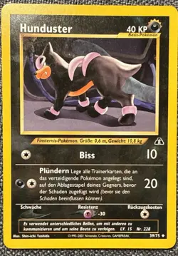 German Hunduster Houndour 39/75 Neo Discovery Pokemon Card Unlimited NM - Image 1
