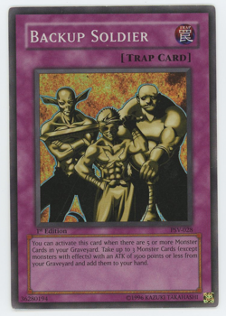 Backup Soldier PSV-028 1st Lightly Played LP Super Holo Rare Yugioh Card 2002 - Image 1