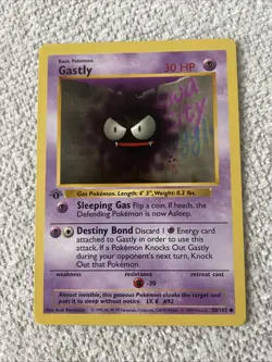 Ghastly 1st Edition TCG Base Set Shadowless 50/102 Pokemon Card Lp/Nm - Image 1