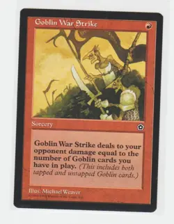 Magic the Gathering ~ MTG ~ 1x Goblin War Strike ~ PORTAL II ~ M/NM - Image 1