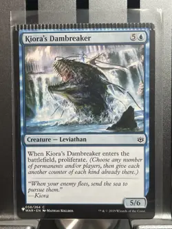 Kiora’s Dambraker (Factory Error Crimp) MTG WAR Common LP-NM x1 - Image 1