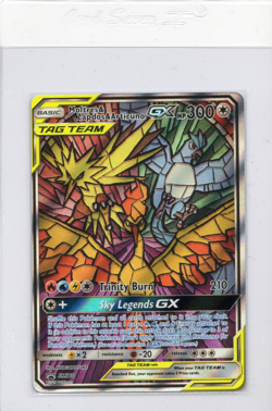 Moltres Zapdos Articuno GX Tag Team SM210 Pokemon Stained Glass Birds NM - Image 1