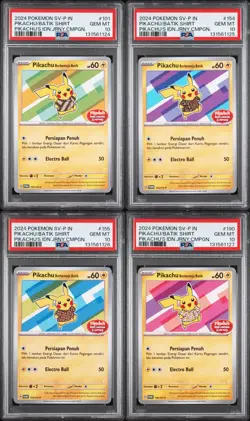 2024 POKEMON SV-P PROMO #101 #154 #155 #190 PIKACHU BATIK PSA 10 SEQUENTIAL SET - Image 1