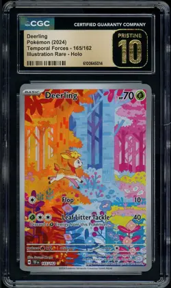 Pokemon Deerling 2024 Temporal Forces 165/162 CGC Pristine 10 Holo Illustration - Image 1