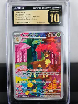 Sawsbuck 166/162 Pokemon Temporal Forces Illustration Rare Holo CGC Pristine 10 - Image 2