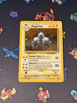 Pokemon Cards Magneton 9/102 Holo Rare Base Set UNLIMITED - (MP+) - Image 1