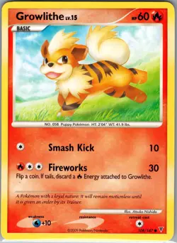 Growlithe 108/147 Non Holo Supreme Victors - Pokemon Card - NM - Image 1