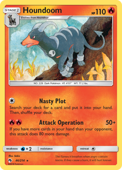 Houndoom 046/214 Lost Thunder Reverse Holo Pokemon Card NM - Image 1