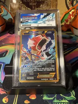 2016 POKEMON XY BREAKPOINT SECRET #123 FULL ART/GYARADOS EX ACE 10 - Image 1