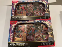 Pokemon TCG Mega Lucario ex Premium Figure Collection Box Lot of 2 FREE S/H NEW! - Image 1