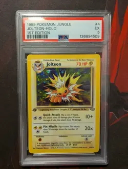 1999 POKEMON JUNGLE 1ST EDITION #4/64 JOLTEON PSA 5 - Image 1