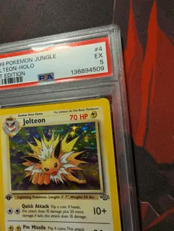 1999 POKEMON JUNGLE 1ST EDITION #4/64 JOLTEON PSA 5 - Image 3