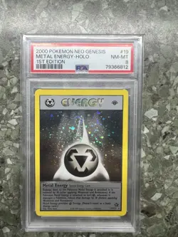 Pokemon Metal Energy Holo Neo Genesis DOUBLE SWIRL 1. Edition PSA 8 - Image 1