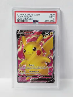 POKEMON VIVID VOLTAGE #170 PIKACHU V PSA 9 VERY NICE!!! - Image 1