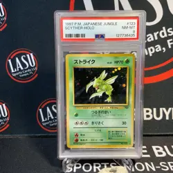 1997 Pokemon Japanese Jungle #123 Scyther Holo PSA 8 - Image 1