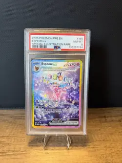 2025 POKEMON PRE EN-PRISMATIC EVOLUTIONS #155 ESPEON EX PSA 8 - Image 1