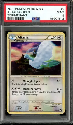 2010 Pokemon HG & SS Triumphant Altaria Holo #2 PSA 9 Mint - Image 1